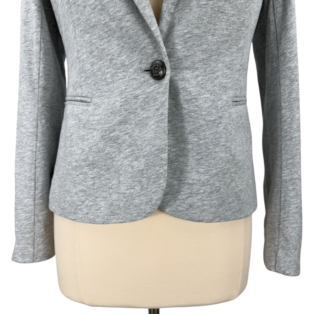 Cynthia Rowley Light Gray Lined Casual Office Long Sleeve Single Button Blazer - Picture 3 of 15